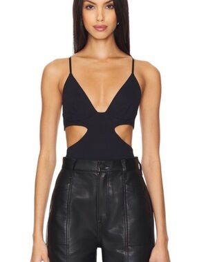 New With Tags Free People Love Triangle Black Cutout Bodysuit